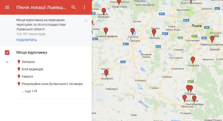 скріншот інтерактивної карти